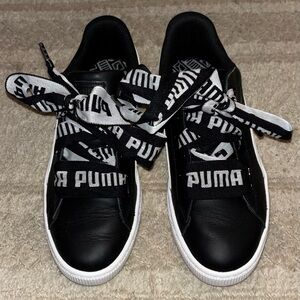 Puma Black and White Logo Sneakers